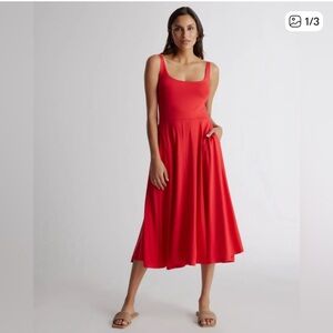 Quince Red Jersey Circle dress